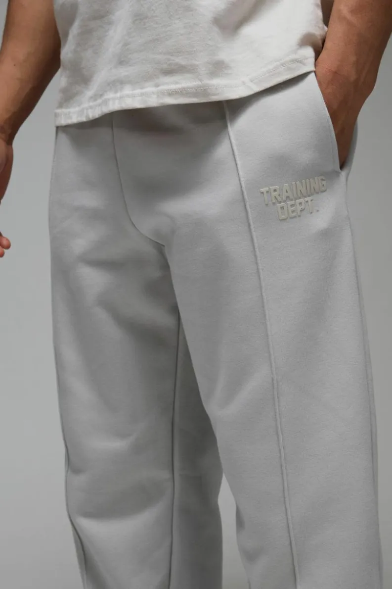 Hot boohooMAN Training Dept Pin Tuck Oversized Jogger grey