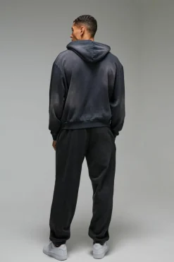 Sale boohooMAN Training Dept Pin Tuck Oversized Jogger black