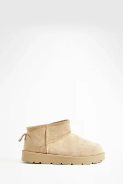 Cheap boohoo Ultra Mini Faux Fur Lined Boots sand