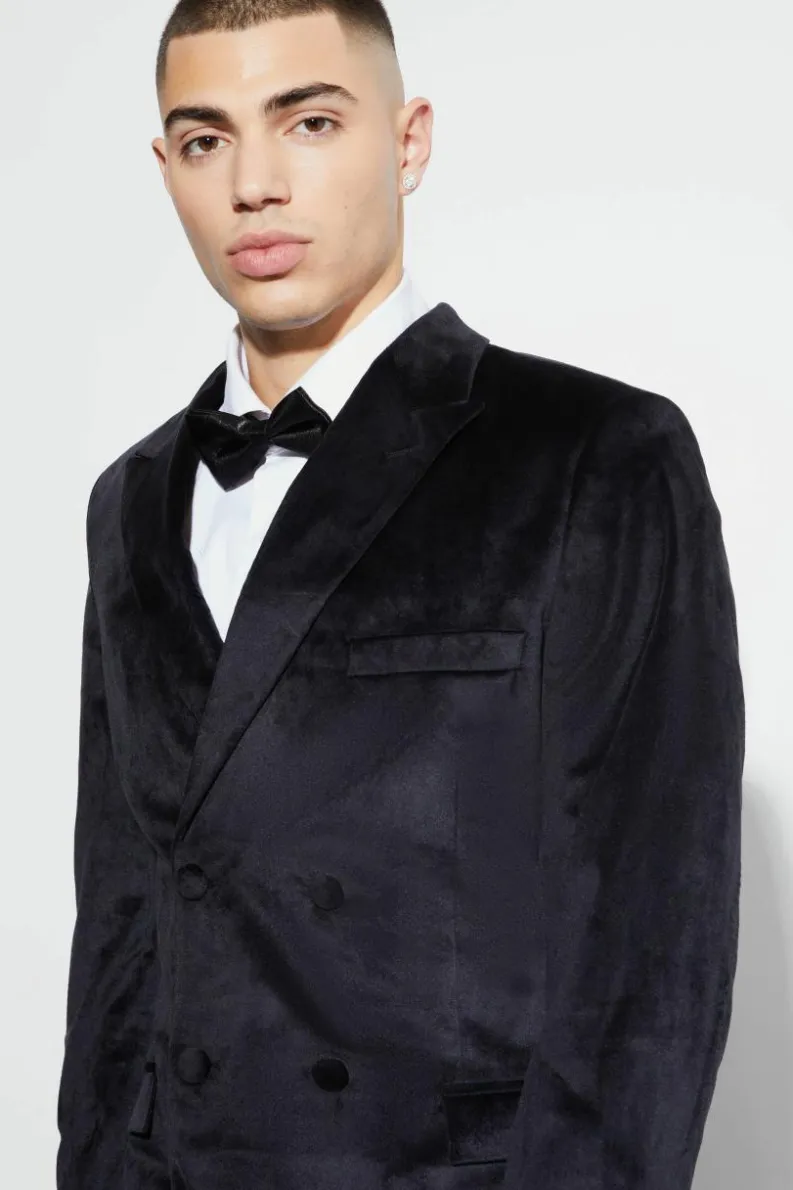 Discount boohoo Velour Suit black