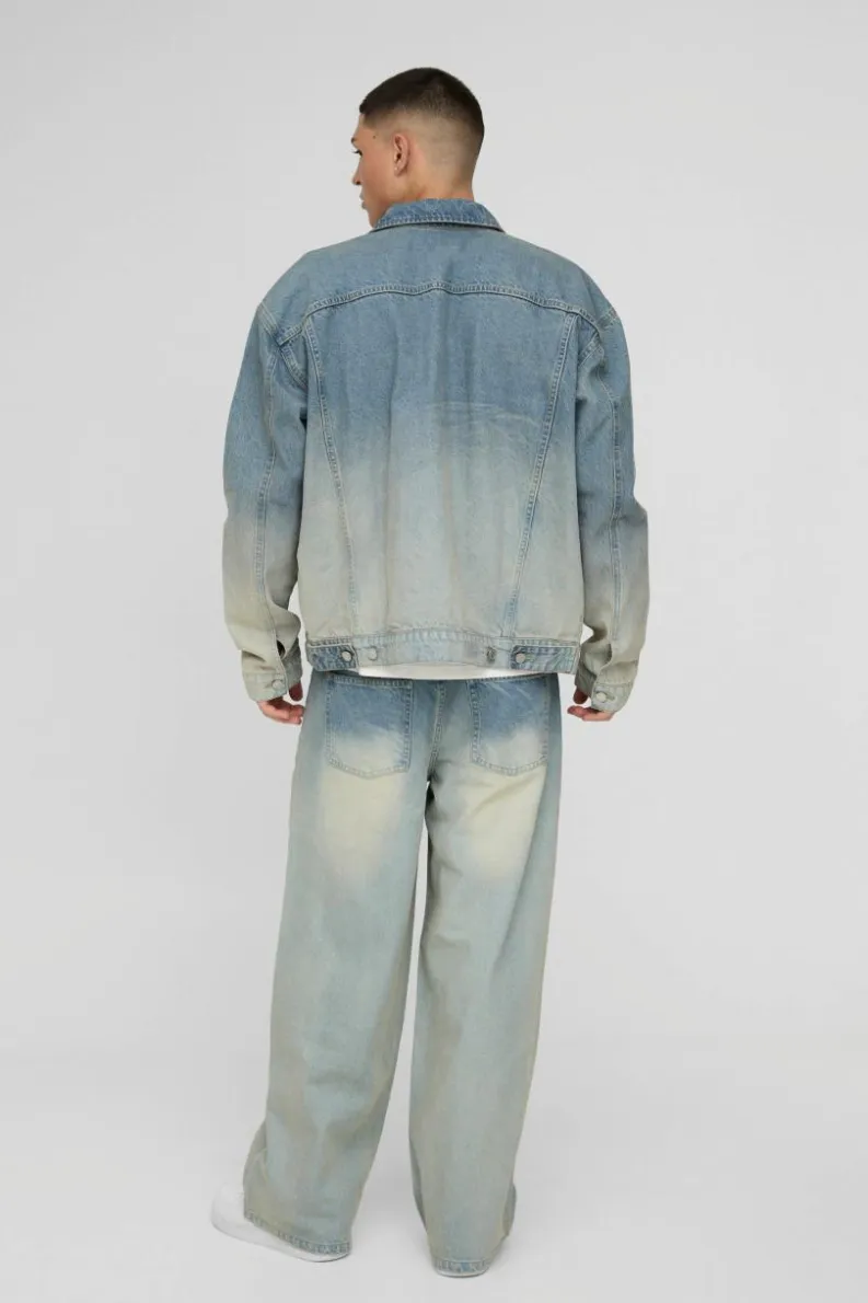 New boohooMAN Washed Baggy Fit Jeans stonewash