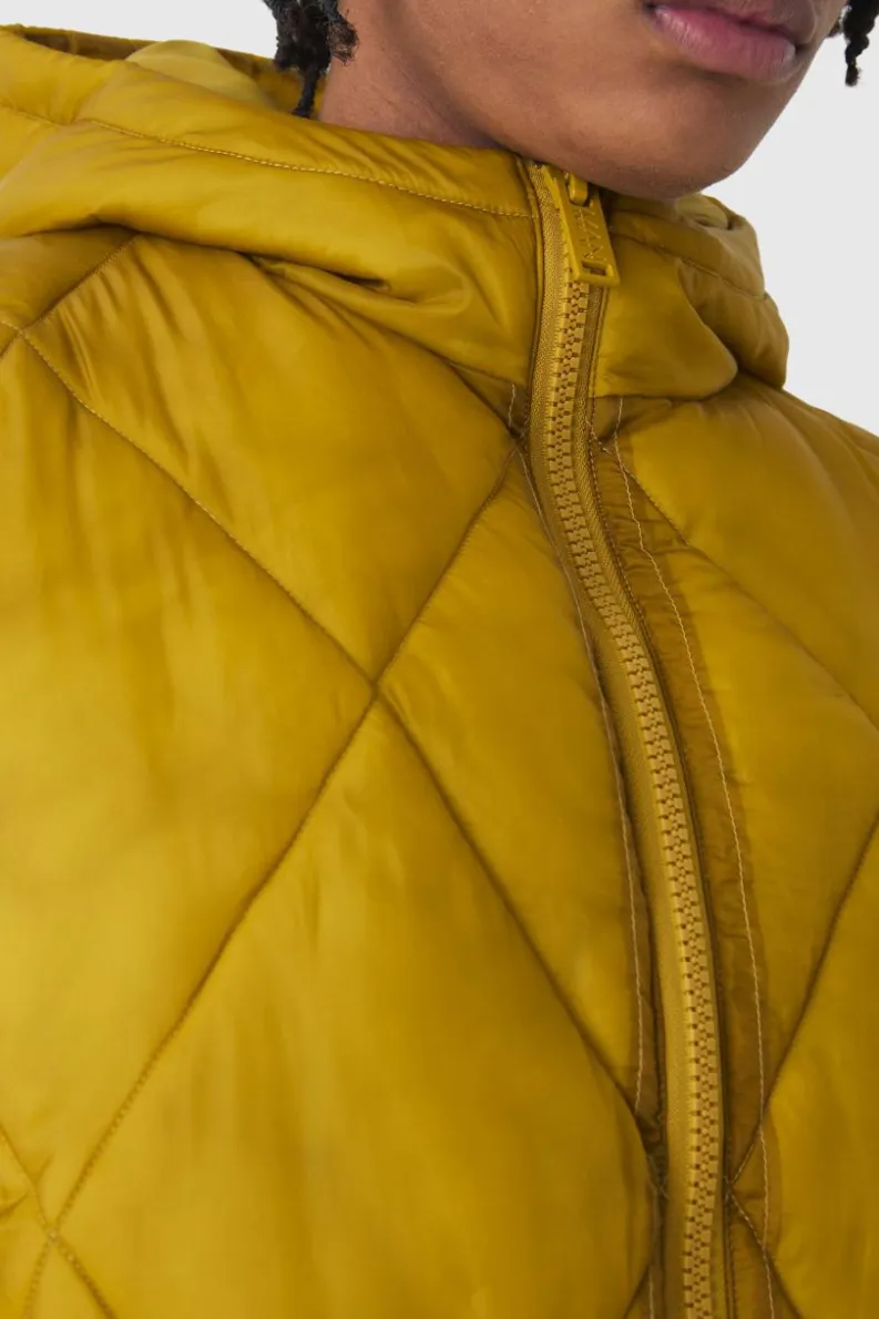 Flash Sale boohooMAN Washed Seam Hooded Quilted Gilet In yellow