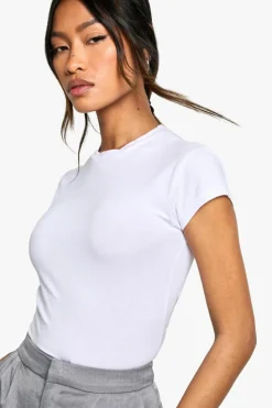 Clearance boohoo Basic Cotton Cropped Baby T-shirt white