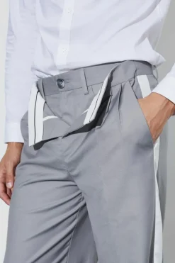 Store boohooMAN Wide Fit Double Waistband Trouser slate