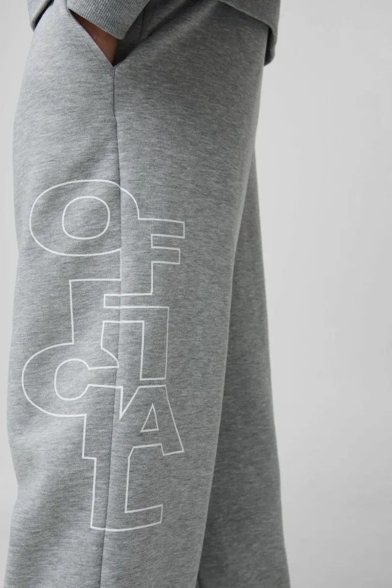 Discount boohooMAN Wide Leg Official Outline Jogger grey marl