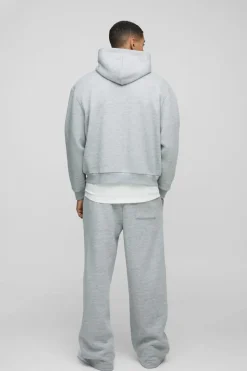 Flash Sale boohooMAN Wide Leg Worldwide Embossed Joggers grey marl