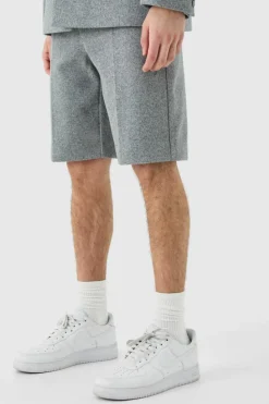 Clearance boohooMAN Wool Look Tailored Shorts grey