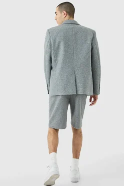 Clearance boohooMAN Wool Look Tailored Shorts grey