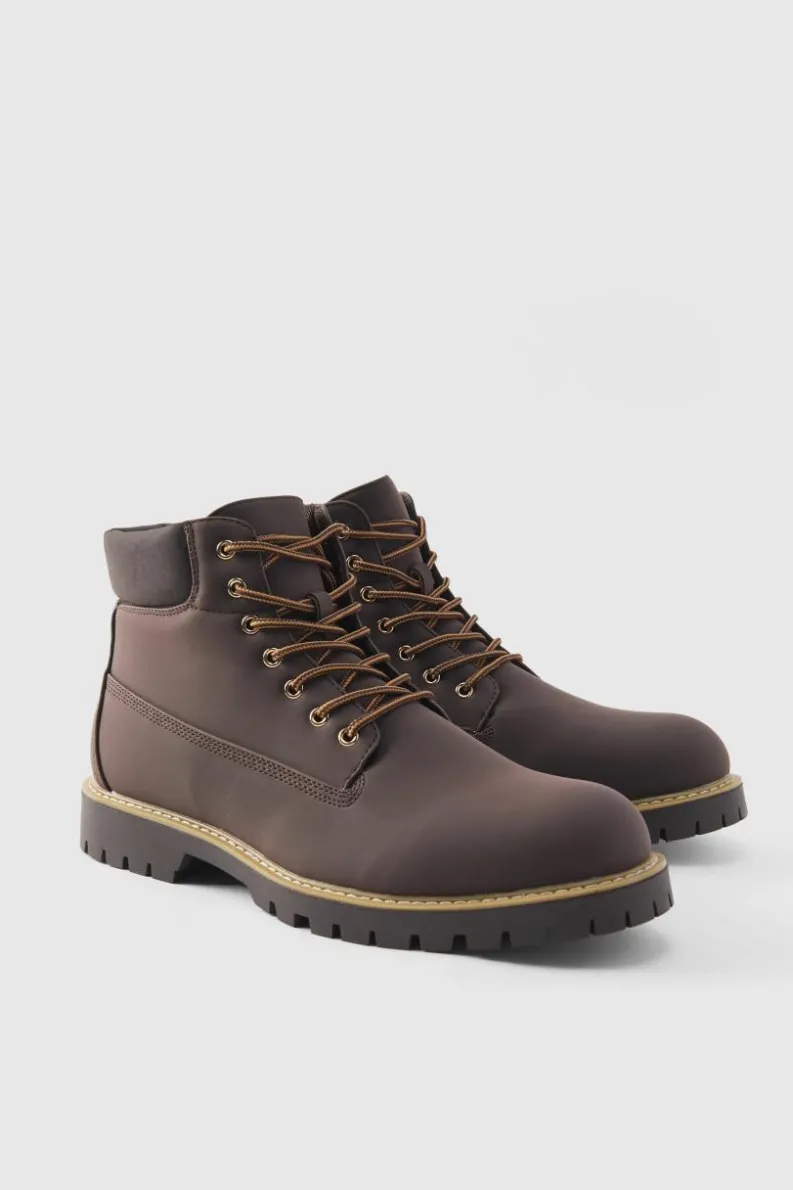 Best Sale boohooMAN Worker Boot chocolate