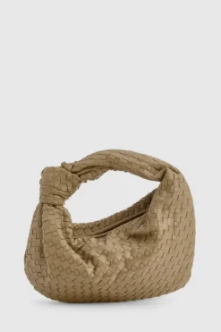 Hot boohoo Woven Knot Handle Bag khaki