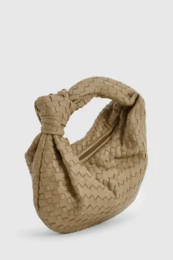Hot boohoo Woven Knot Handle Bag khaki